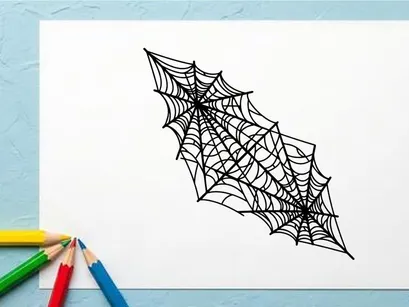 Intricate Spider Web with Dew Drops in Natural Setting