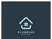 Plumbing logo vector design template. water pipe logo design.Leaking water logotype,Design Concept, Creative Symbol, Icon