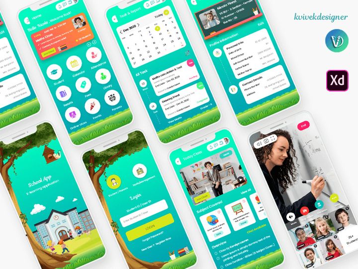 Online School Education Mobile App UI Kit