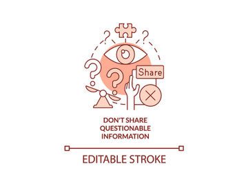 Do not share questionable information red concept icon preview picture