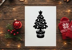 Decorative Christmas Tree with Ornaments and Star Topper