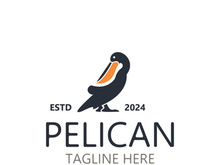Pelican bird silhoutte vintage logo vector illustration template icon graphic design