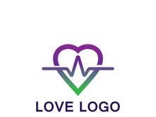 Love with Medical Pulse logo concept. Health love Creative Logo vector template