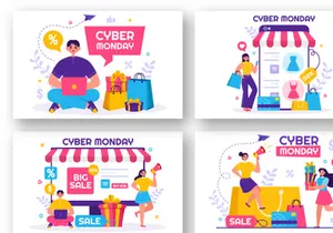 14 Cyber Monday Event Illustration