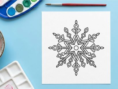 Hand-drawn snowflake icon for Christmas holiday greeting card and winter decoration design
