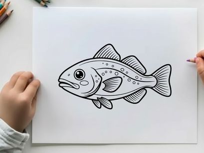 Cute bass fish swimming vector illustration flat design
