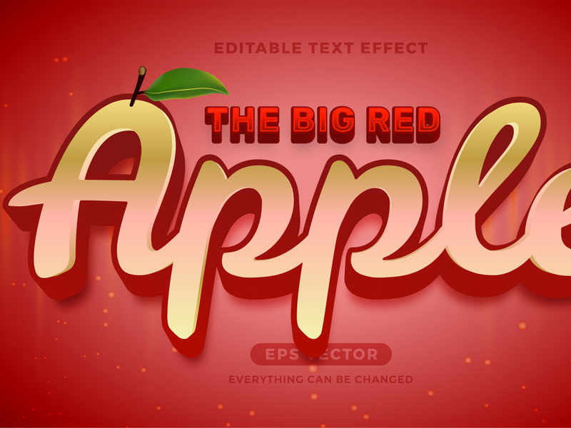 Apple editable text effect style vector