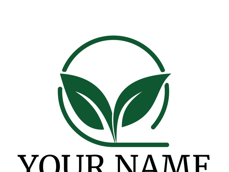 Green leaf logo design vector illustration