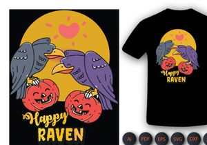 Happy Raven Halloween Tshirt