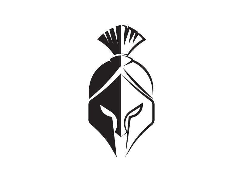 Spartan helmet icon illustration design