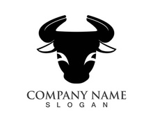 Bull head logo vector icon design illustration