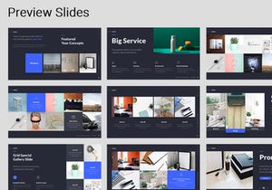 LORAN -  Animated Google slide Business Google Slide Template (Blue)