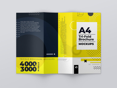 A4 Trifold Brochure Mockups