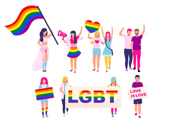 LGBT members flat characters set preview picture