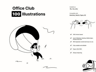 Office Club Illustration Pack