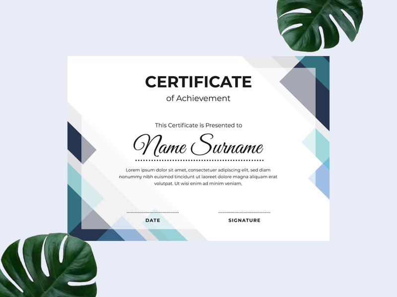 Modern certificate design template