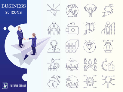 Outline : Business And Finance Icon set