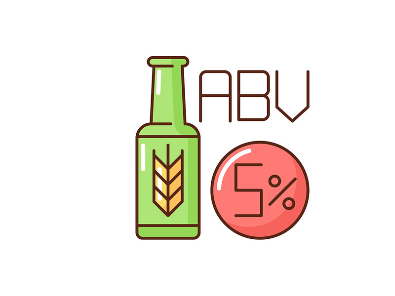 Alcohol by volume RGB color icon