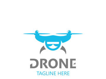 Drone aerial with camera vector template icon. logo photography drone vector. quadcopter flat style illustration preview picture