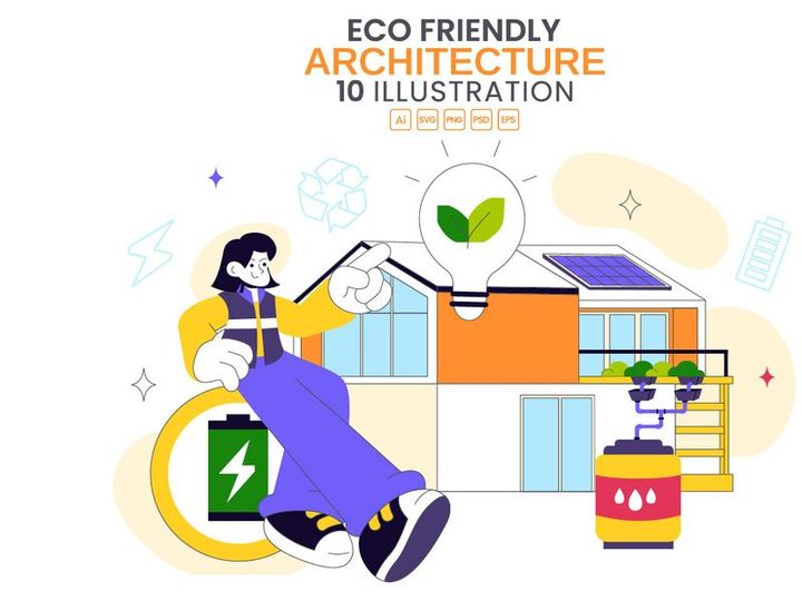 10 Eco Friendly Architecture Illustration