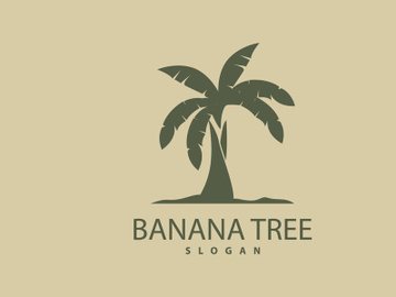Banana Tree Logo, Banana Tree Simple Silhouette Design preview picture