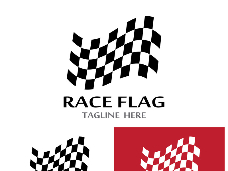 Creative and modern racing flag logo design.