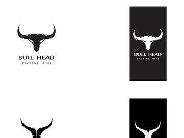 Retro vintage bull head horns logo. preview picture