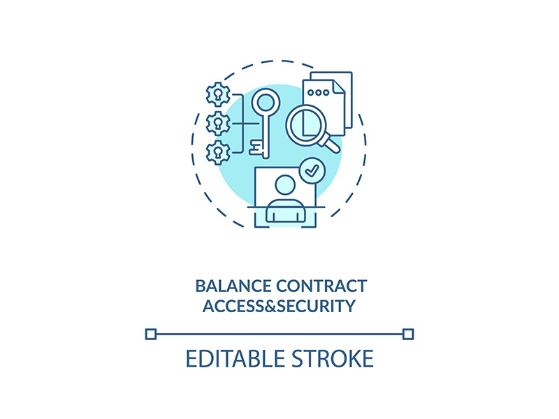Balance contract access and security concept icon