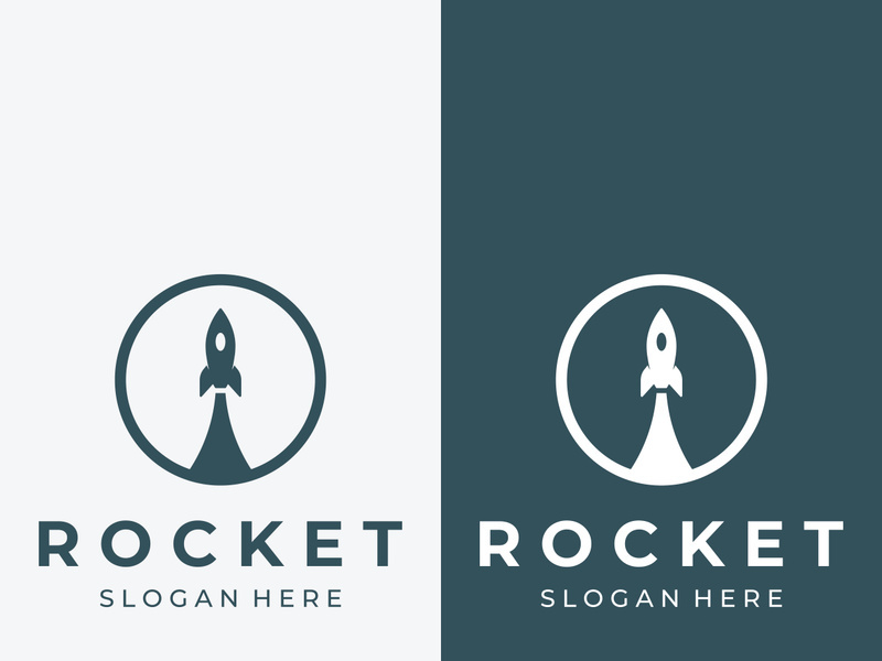 Creative and modern rocket logo,starship launch template.