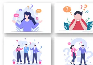 15 People Thinking Problem Solving Illustration