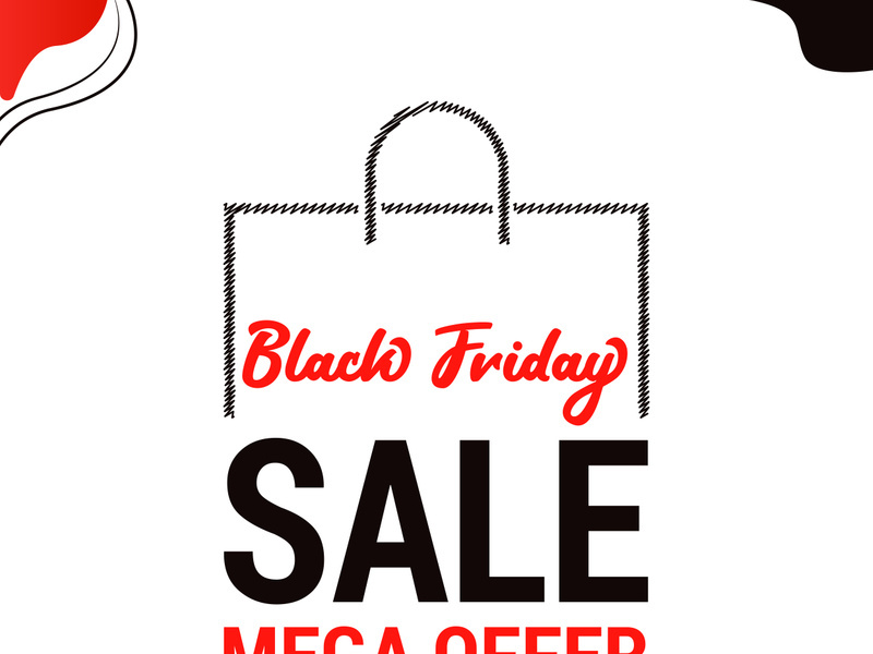 Black Friday Offer Sale Banner Shopping Bag