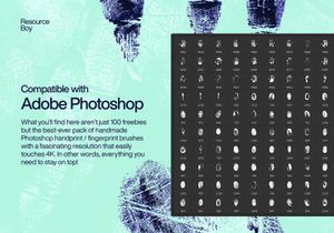 Free 100 Hand / Fingerprint Photoshop Brushes