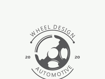Steering wheel logo automotive car design garage auto repair workshop illustration preview picture