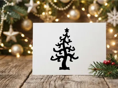 Silueta de árbol de Navidad estilizado para decoraciones festivas