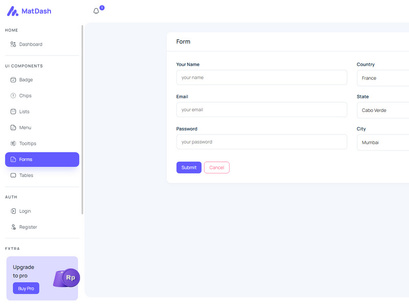 MatDash Free Angular Admin Dashboard Template