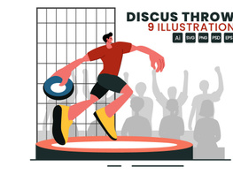 9 Discus Throw Playing Illustration preview picture