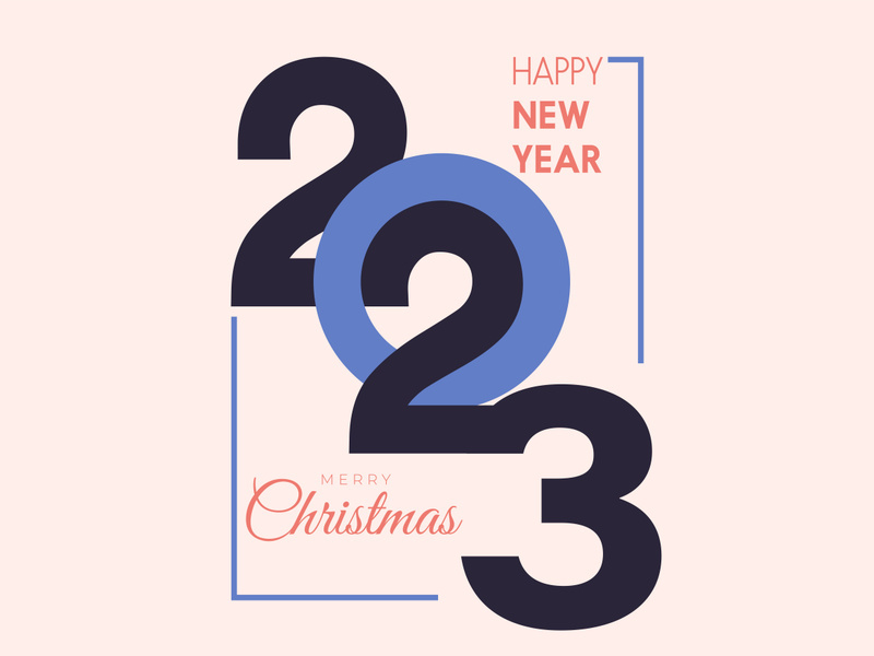 ChristmasHappy new year 2023 christmas, text and typography design