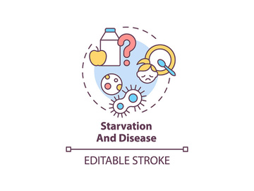 Starvation and disease concept icon preview picture