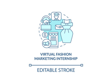 Virtual fashion marketing internship concept icon preview picture
