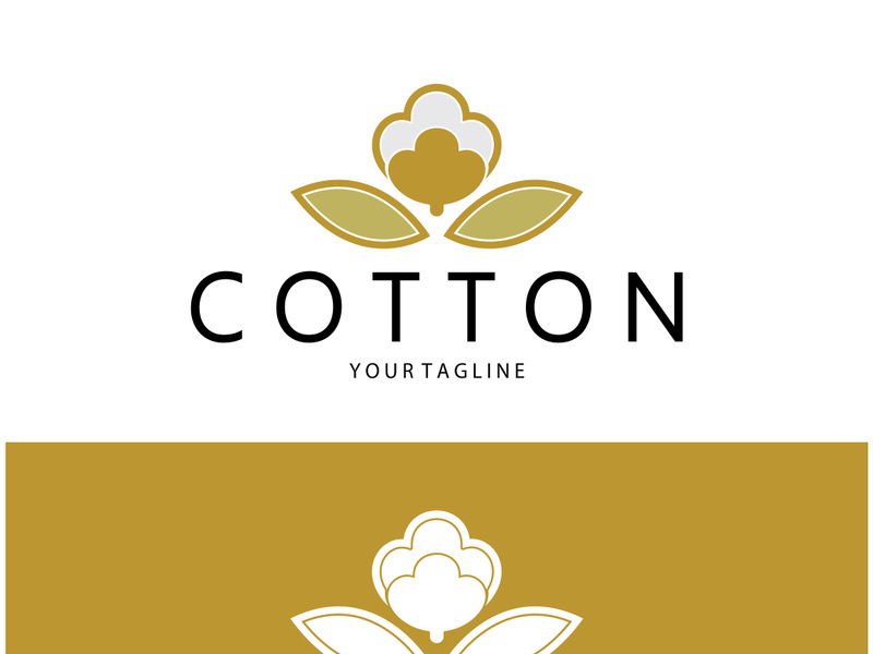 Soft natural organic cotton flower plant logo for cotton plantations, industries,business,textile,clothing and beauty,vector