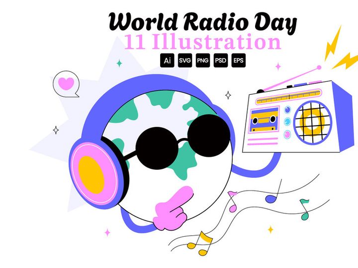 11 World Radio Day Illustration