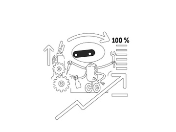Optimization bot thin line concept vector illustration preview picture