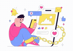 10 Social Media Addiction Illustration