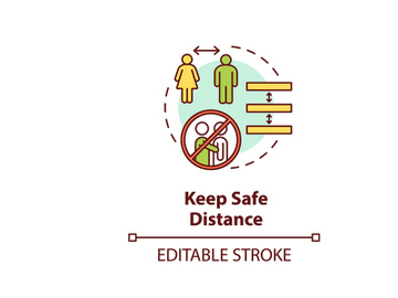 Keep safe distance concept icon preview picture