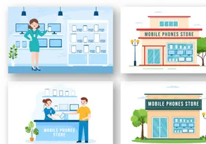 13 Mobile Phone Store Illustration