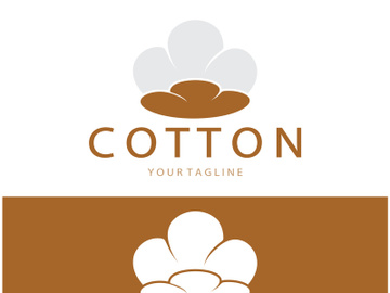 Soft natural organic cotton flower plant logo for cotton plantations, industries,business,textile,clothing and beauty,vector preview picture