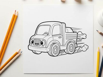 Vintage truck smoking vector illustration flat design