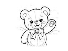 Cute teddy bear holding heart vector illustration flat design