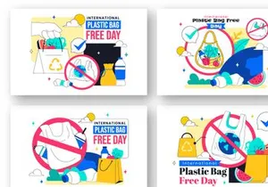 10 Plastic Bag Free Day Illustration