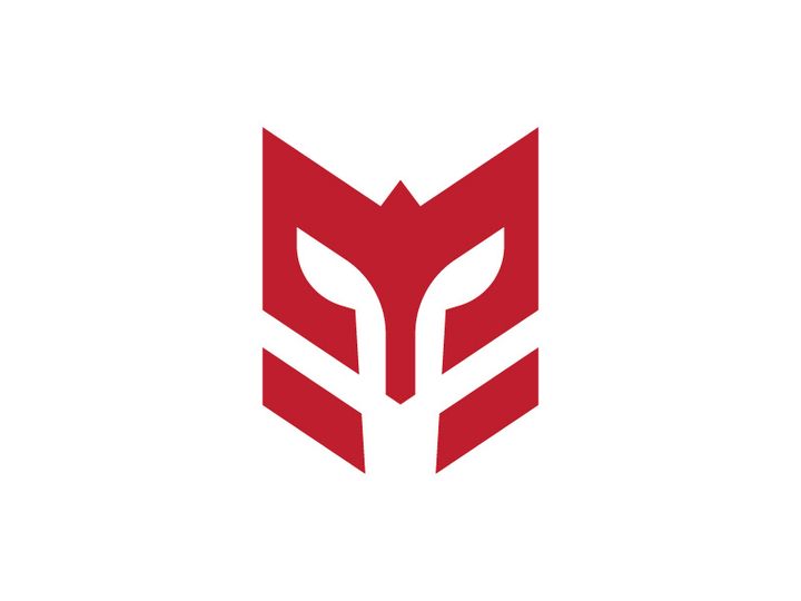 Spartan helmet icon illustration design